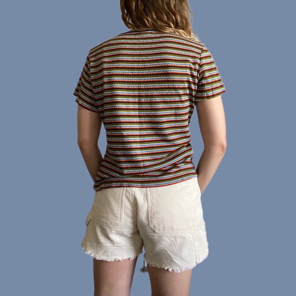 [JUNCTION] 90s RETRO RAINBOW STRIPED TEE - Picture 5 of 12